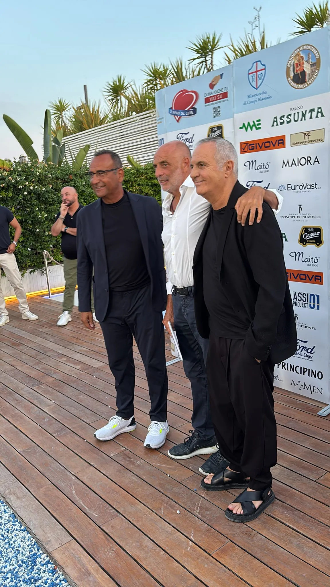 Carlo Conti, Paolo Brosio, Giorgio Panariello (Foto di Daniele Bartocci)