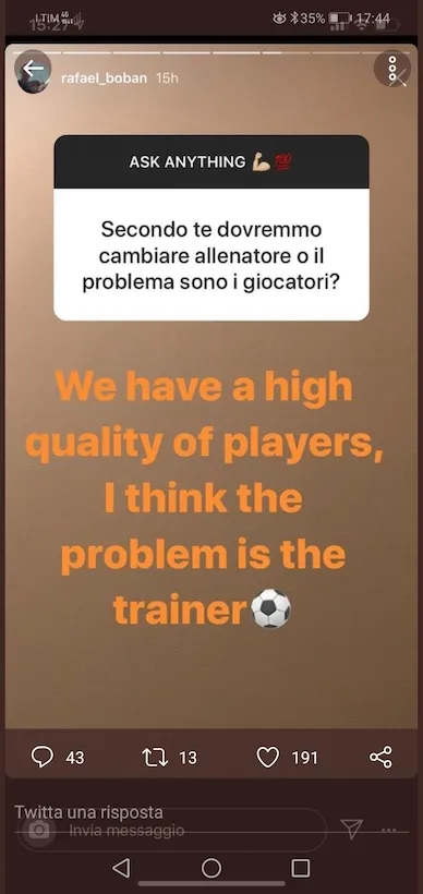 Milan: il figlio di Boban attacca Giampaolo
