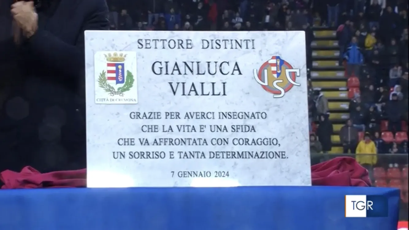 Stadio Zini, la targa per Gianluca Vialli
