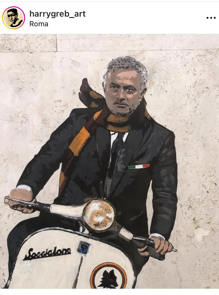 Calcio e arte: l'arrivo di Mourinho celebrato da Harry Greb