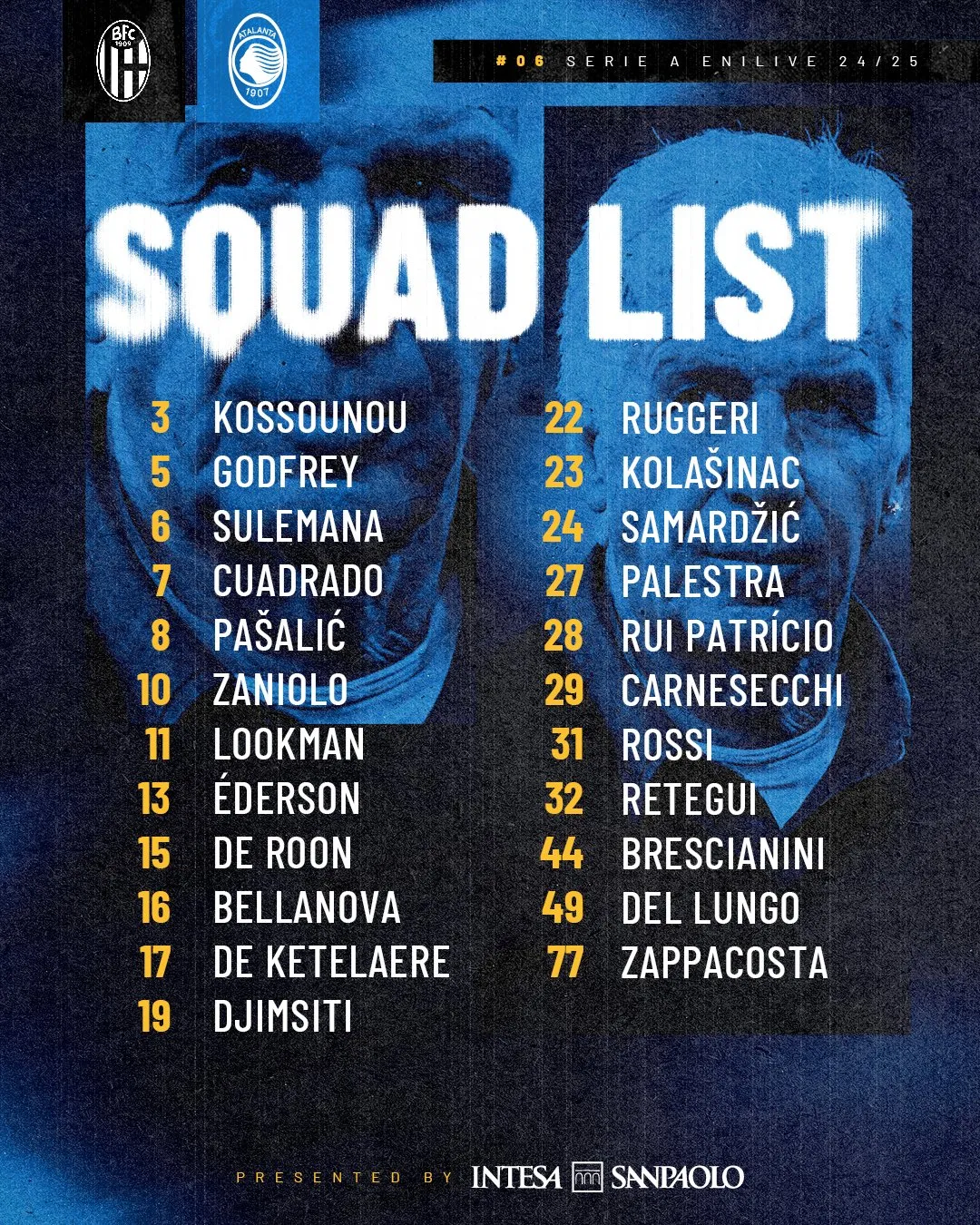 Atalanta convocati