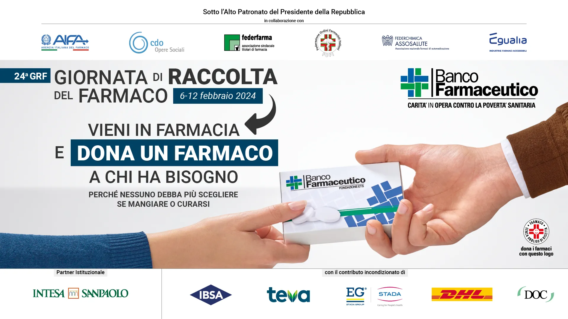 Torna la giornata della raccolta del farmaco
